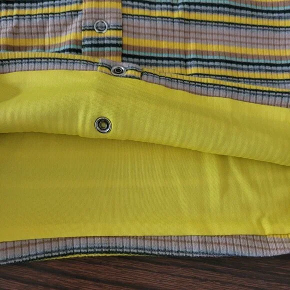 NWT Anthropologie Oliviaceous Spaghetti Strap Striped Yellow Green Crop Top M - Picture 6 of 12